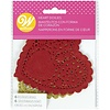 Heart Doilies 4" Red and Gold