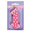 Number One Candle Pink with White Polka Dots