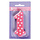 Number One Candle Pink with White Polka Dots