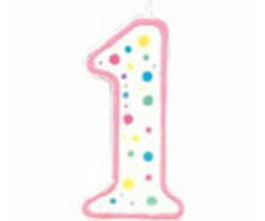 Number 1 Pink Birthday candle by Wilton