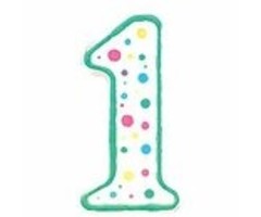 Number One Shaped Candle Green by Wilton