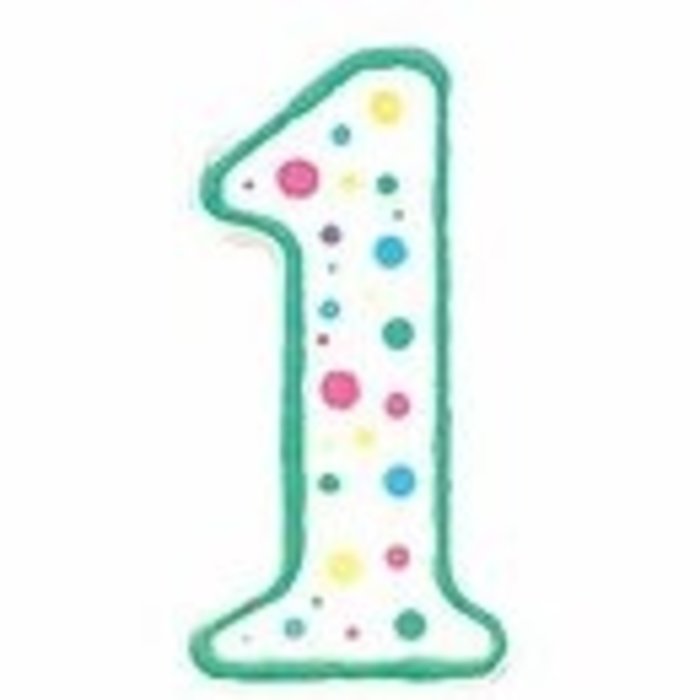 Number One Shaped Candle Green by Wilton