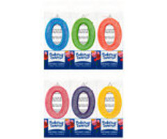 Number 0 Green Glitter Candle