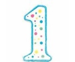 Number 1 Blue Birthday candle by Wilton