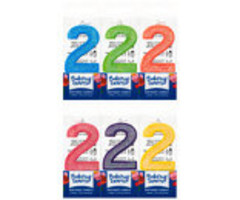 Number 2 Purple Glitter Candle