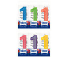 Number 1 Purple Glitter Candle