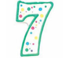 Number 7 Birthday candle by Wilton