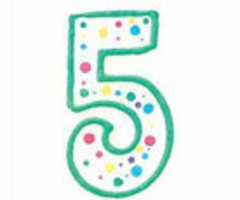 Number 5 Birthday candle by Wilton