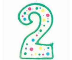 Number 2 Birthday candle by Wilton