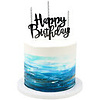 Happy Birthday Black Candle Holder