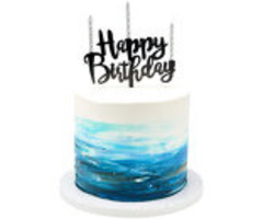 Happy Birthday Black Candle Holder