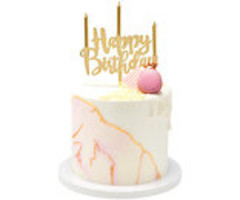 Happy Birthday Gold Candle Holder