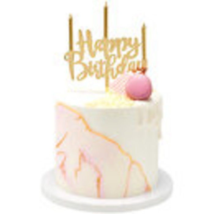 Happy Birthday Gold Candle Holder