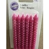 Pink Birthday Cake Candles with White Dots