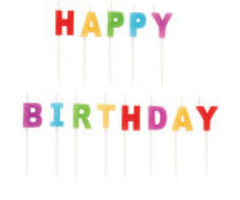 Happy Birthday Candle Pick Set Multi Colored