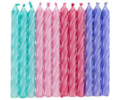 Teal, Pink and Purple Pearlized Birthday Candles