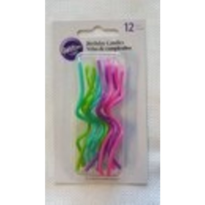 Curly Birthday Candles Bright