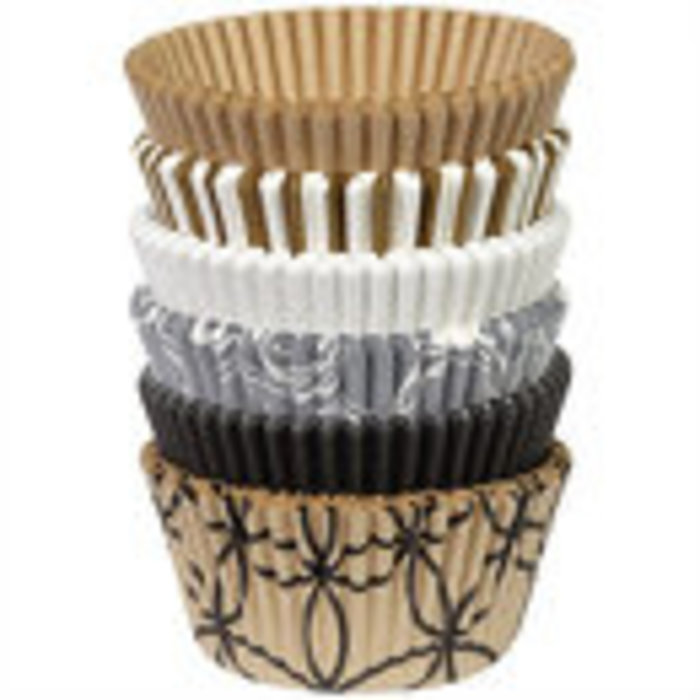Celebrate Cupcake Liners 150 Count Brown, Silver and Black