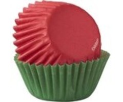 Red and Green Mini Christmas Cupcake Liners