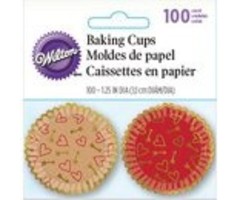 Mini Valentine's Day Cupcake Liners Brown and Red