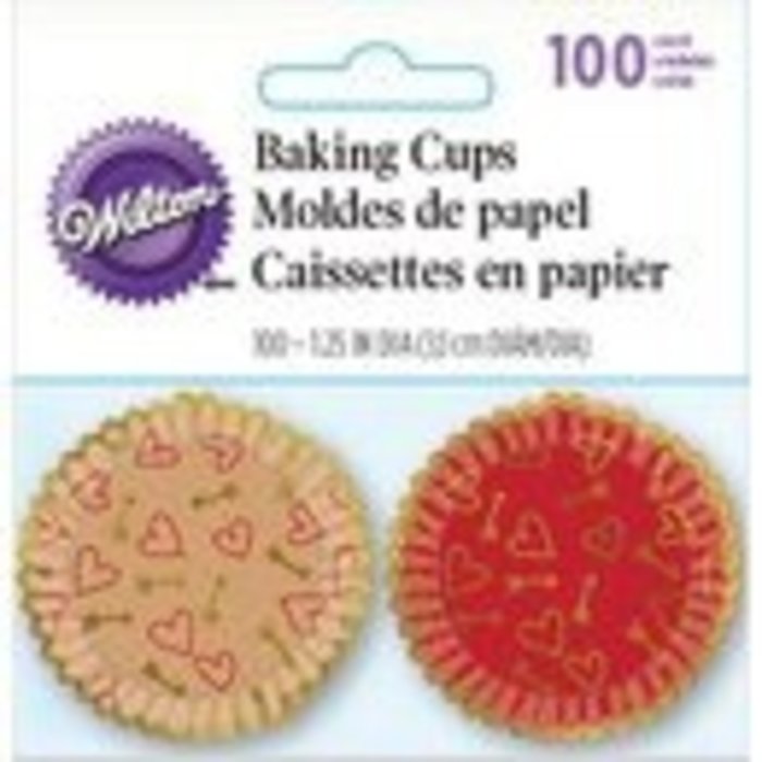 Mini Valentine's Day Cupcake Liners Brown and Red