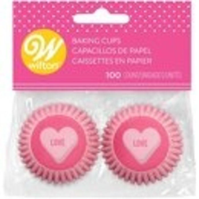 Love Heart Mini Valentine's Day Cupcake Liners