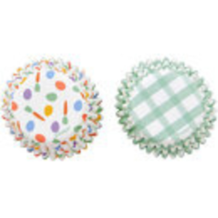 Mini Easter Egg and Plaid Cupcake Liners