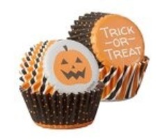 Jack-o-Lantern and Trick Or Treat Mini Halloween Cupcake Liners