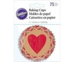 Hearts Valentine's Day Cupcake Liners Brown and Red