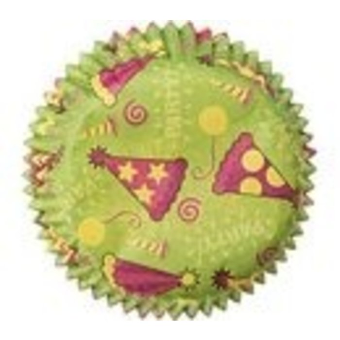 Party Hat Cupcake Liners Green