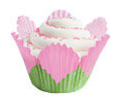 Pink Petal Shaped Baking Cups By Wilton