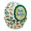 Happy Birthday Cupcake Liners White