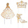 Quinceanera Cake Topper Set Gold 3 Piece