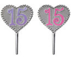 Quinceanera Heart Cake Topper