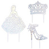 Quinceanera Cake Topper Set Silver 3 Piece