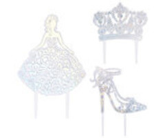Quinceanera Cake Topper Set Silver 3 Piece