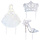 Quinceanera Cake Topper Set Silver 3 Piece