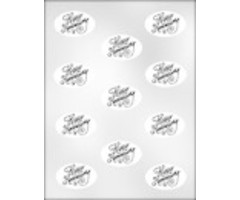 Happy Anniversary on Oval Candy Mold 90-11301