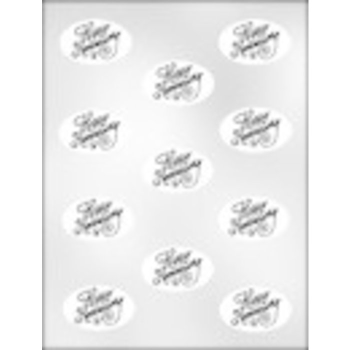 Happy Anniversary on Oval Candy Mold 90-11301