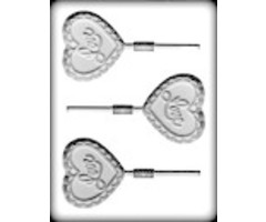 Love Heart Shaped Hard Candy Sucker Mold by Ck Products 8H-1218