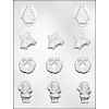 Santa, Wreath, Bell & Tree Candy Mold 90-4107