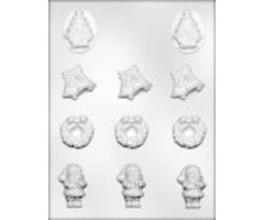 Santa, Wreath, Bell & Tree Candy Mold 90-4107