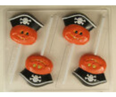 Jack O Lantern Shaped Candy Mold wearing a pirate hat H144