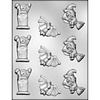 Ghost, Bat and Witch Halloween Candy Mold