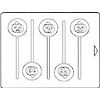 Round Sucker with Jack O Lanterns Candy Mold by ILA 632
