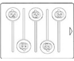 Round Sucker with Jack O Lanterns Candy Mold by ILA 632