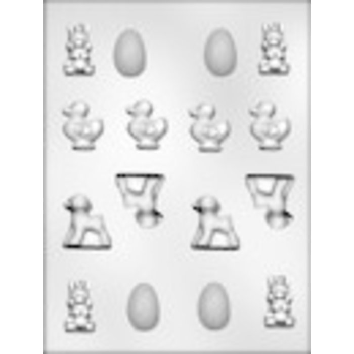 Bunny, Lamb, Egg and Duck Easter Candy Mold by Ck Products 90-2114