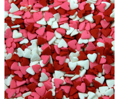 Red, White and Pink Hearts Cupcake Sprinkles - Cookie Sprinkles 2 Cups