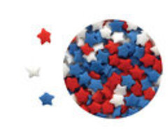 Red, White and Blue Star Quins Mini  1 oz
