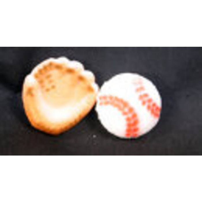Baseball and Baseball Glove Edible Cupcake Toppers